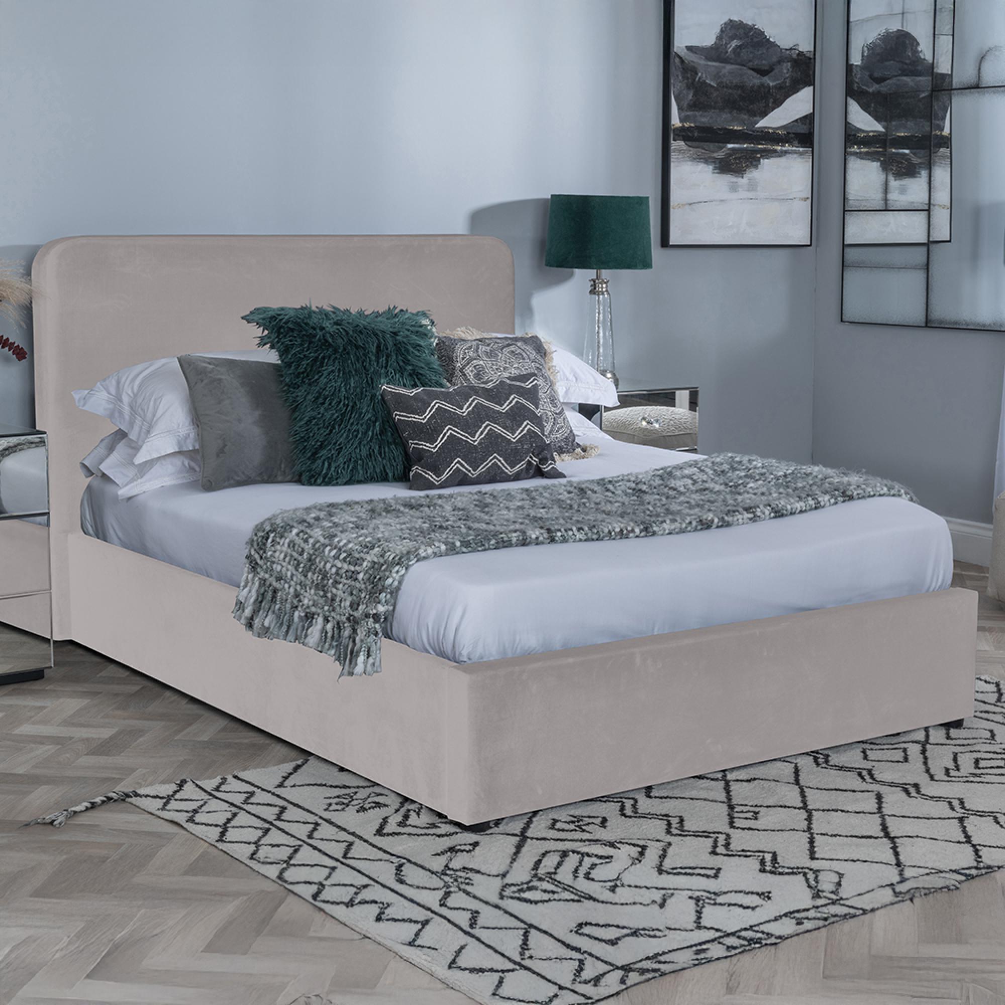 Ashby Bed - Beige Fabric - 5ft King Size