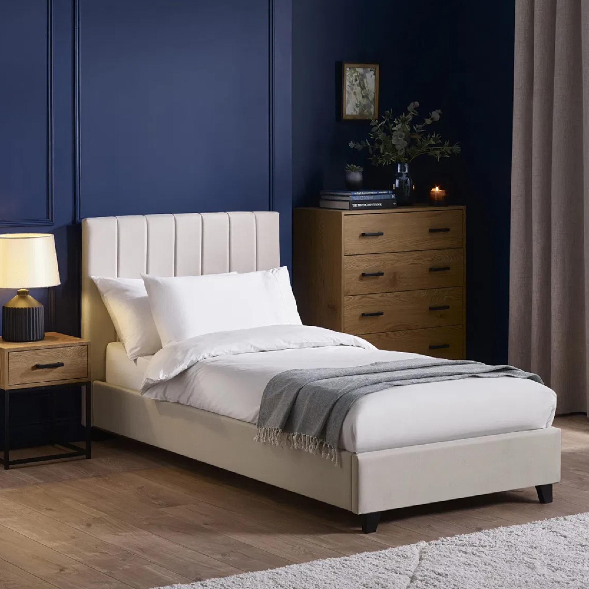 Aylen Bed - Oatmeal Linen Fabric - Sizes Available