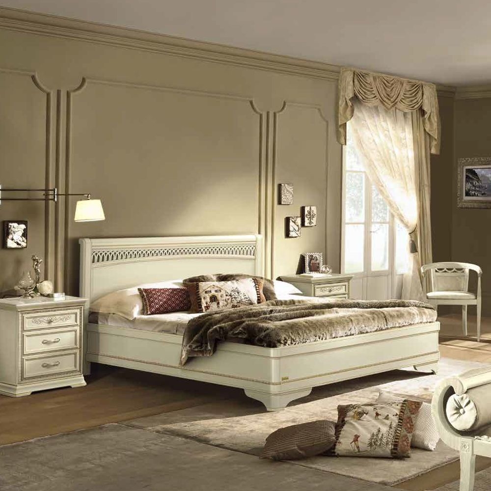 Torriani Bed - 6ft Queen Size - Tiziano - Ivory