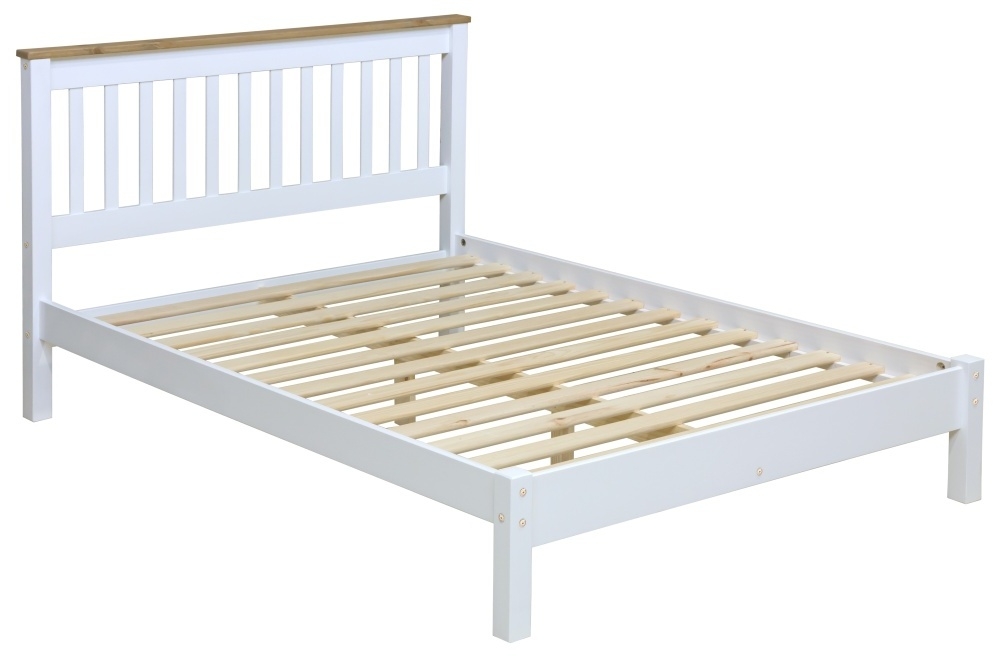 Capri Slatted Bed - White - 4ft 6in Double