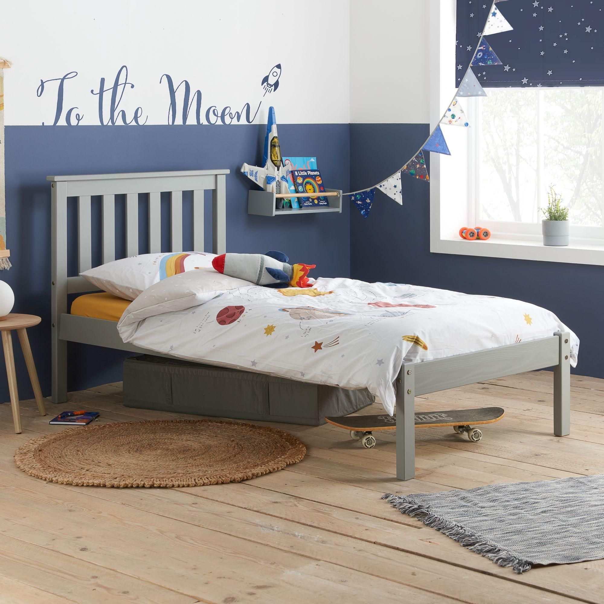 Denver Slatted Bed - Grey - Sizes Available