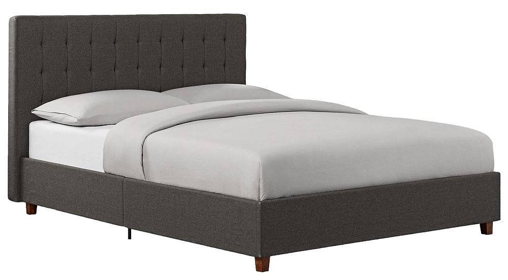 Emily Linen Fabric Bed - Grey - 5ft King Size - 4108439UK