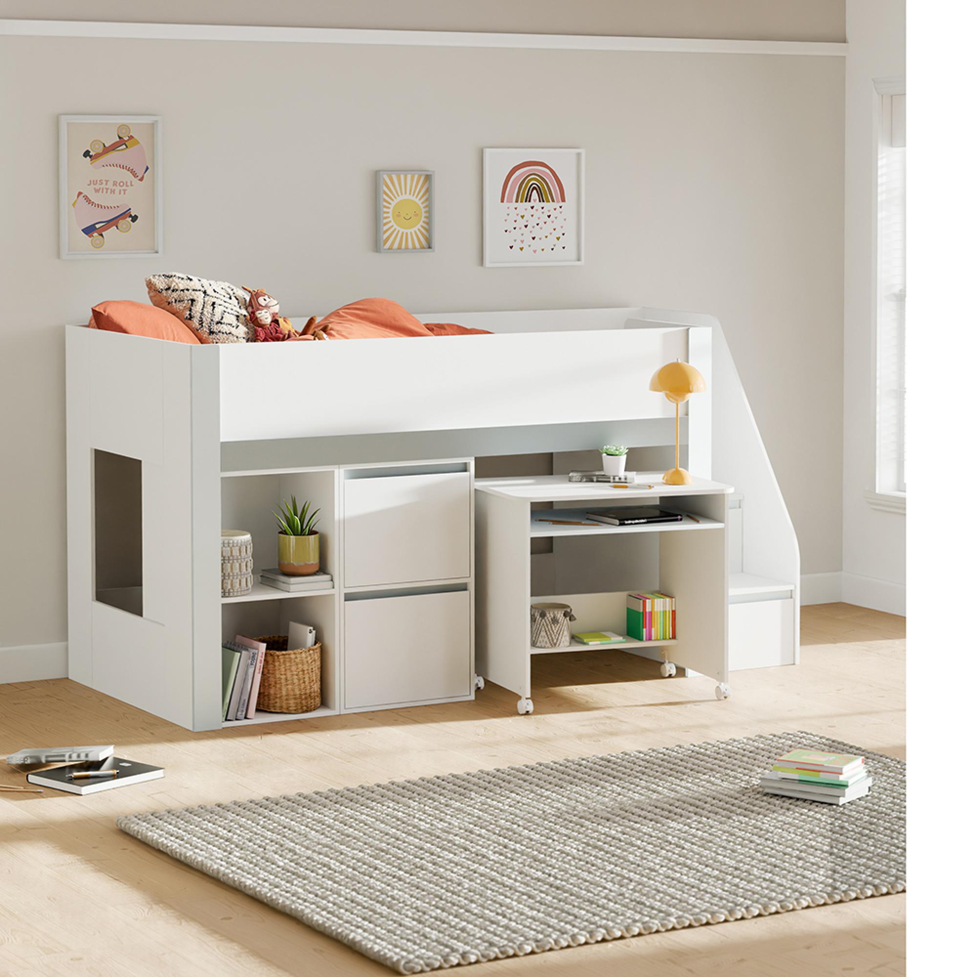 Gaia Midsleeper Bed - White