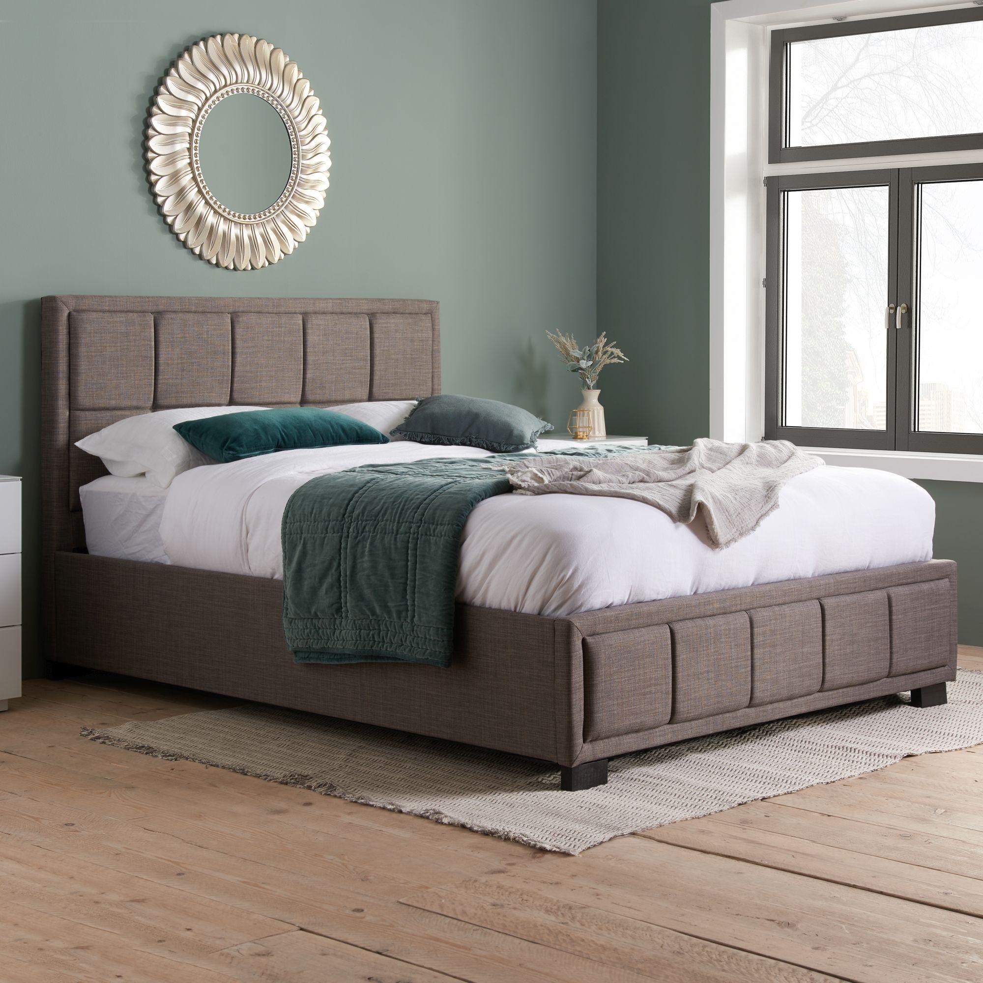 Hannover Bed - Grey Fabric - Sizes Available