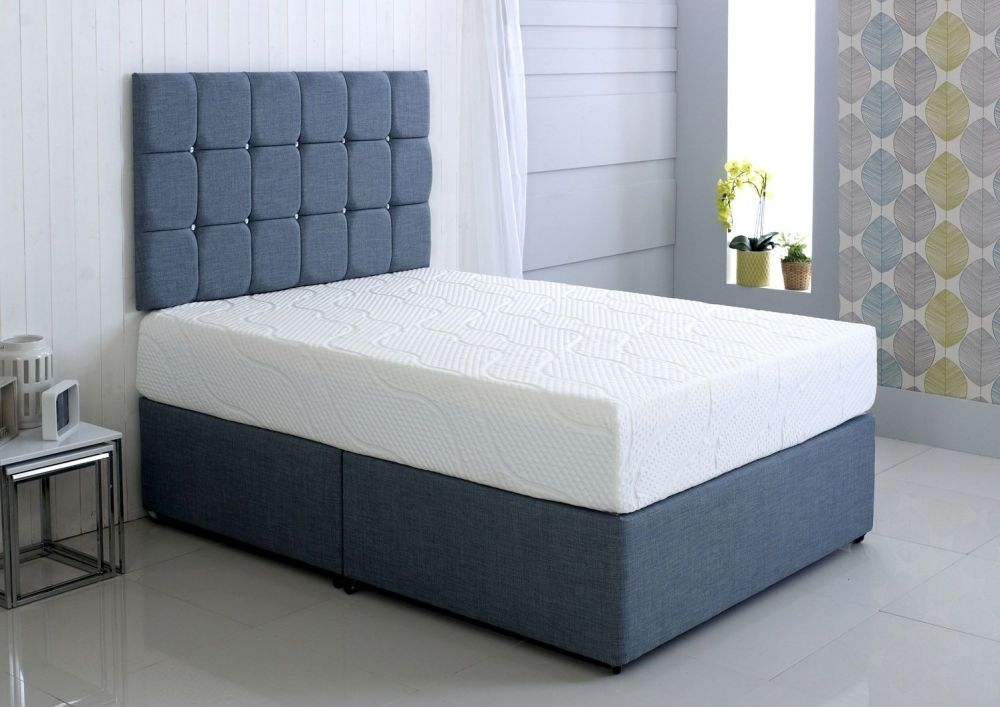 Hybrid Cool Blue Ottoman Divan Bed - 17.5cm Reflex Memory Foam - Sizes Available