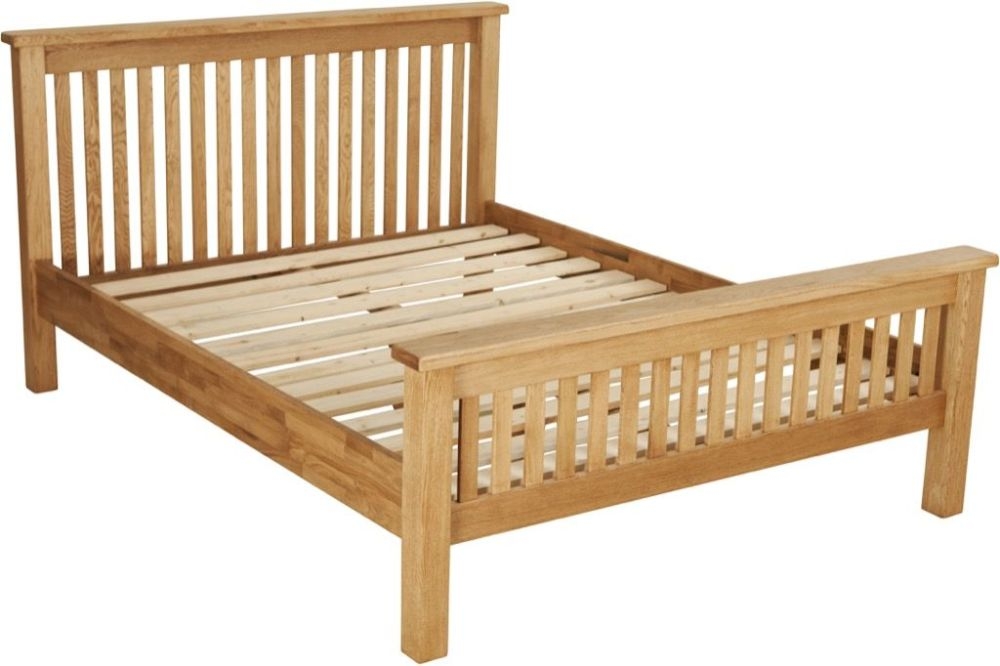 Kent Bed - High Foot End - Oak - Sizes Available