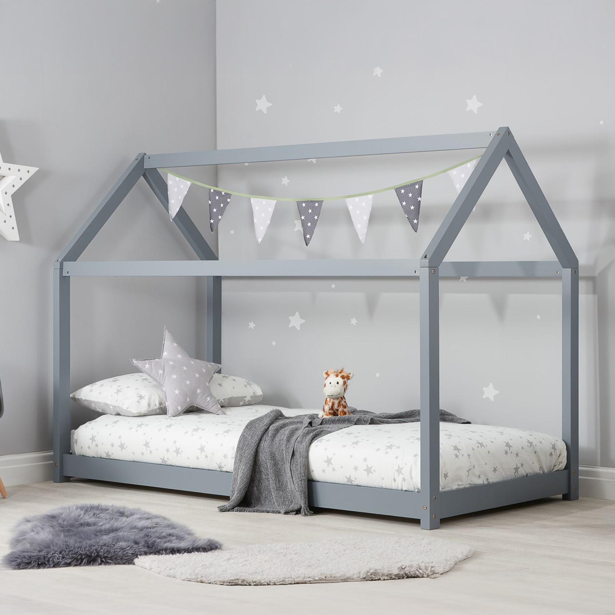 Kids House Bed - Grey