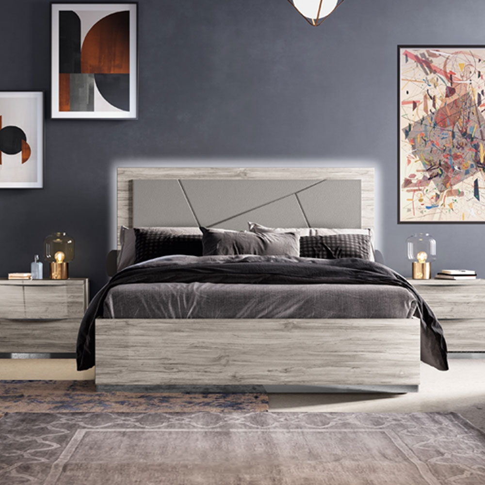 Laura Bed - Oak Grain Effect - Sizes Available