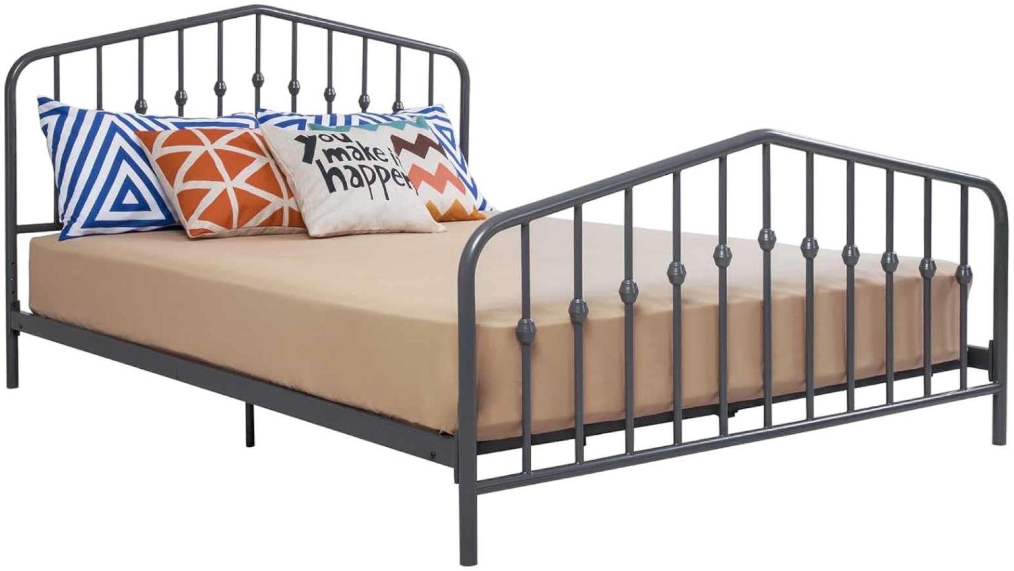 Novogratz Bushwick Metal Bed - Grey - Sizes Available - 4044429NUK