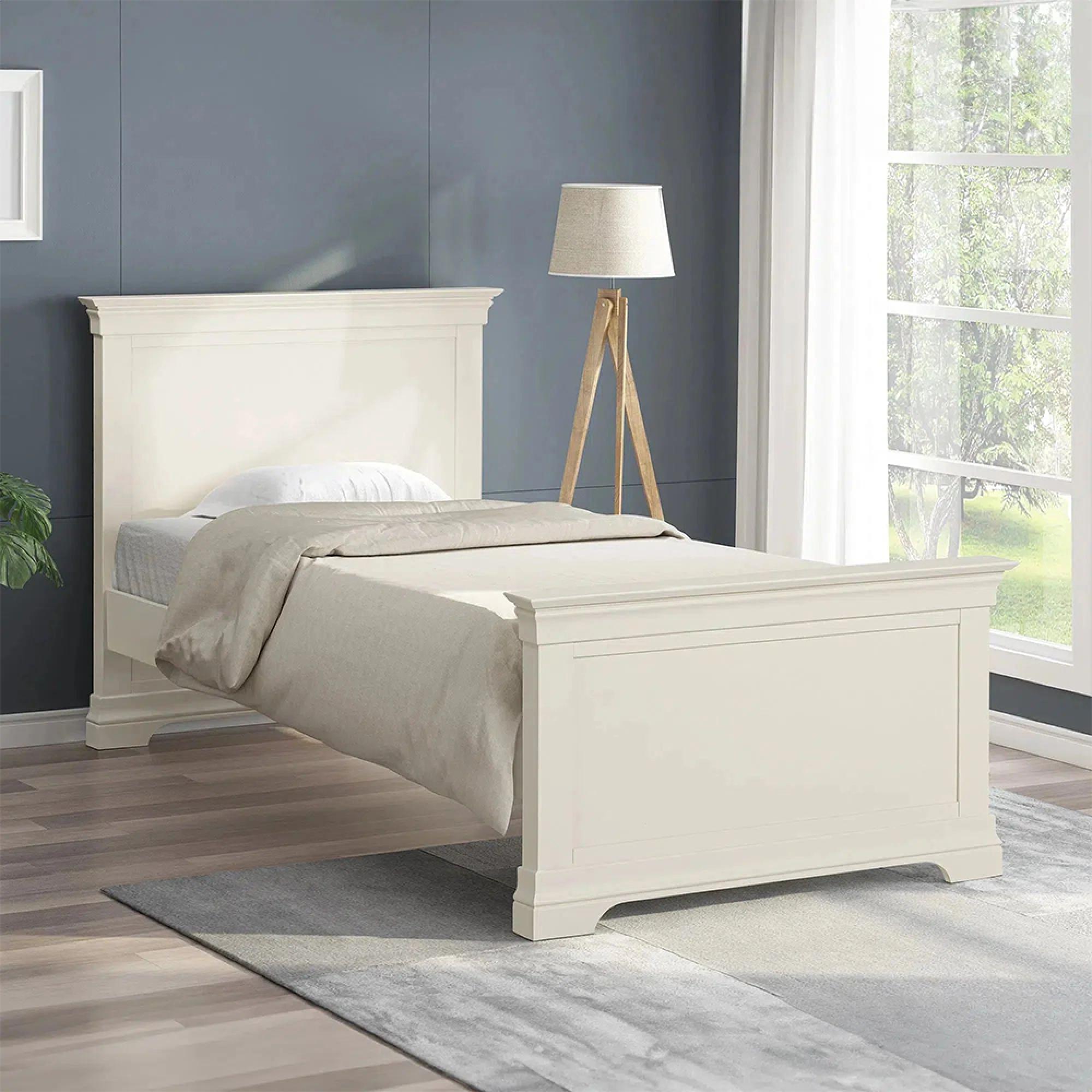 Paisley Cream Painted High Foot End Bed - Sizes Available