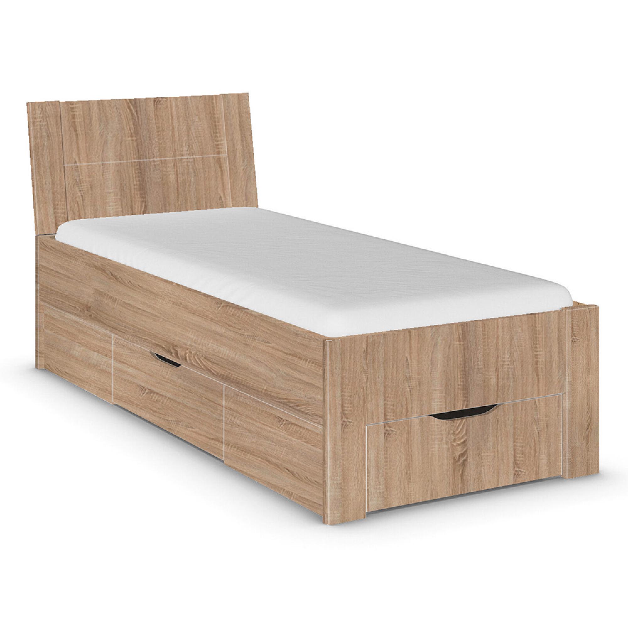 Aditio Bed - Sonoma Oak - 3ft Single
