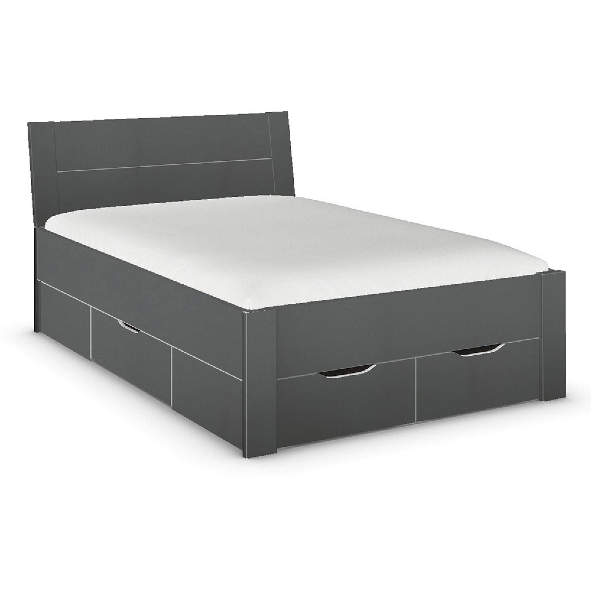Aditio Bed - Metallic Dark Grey - 4ft 6in Double