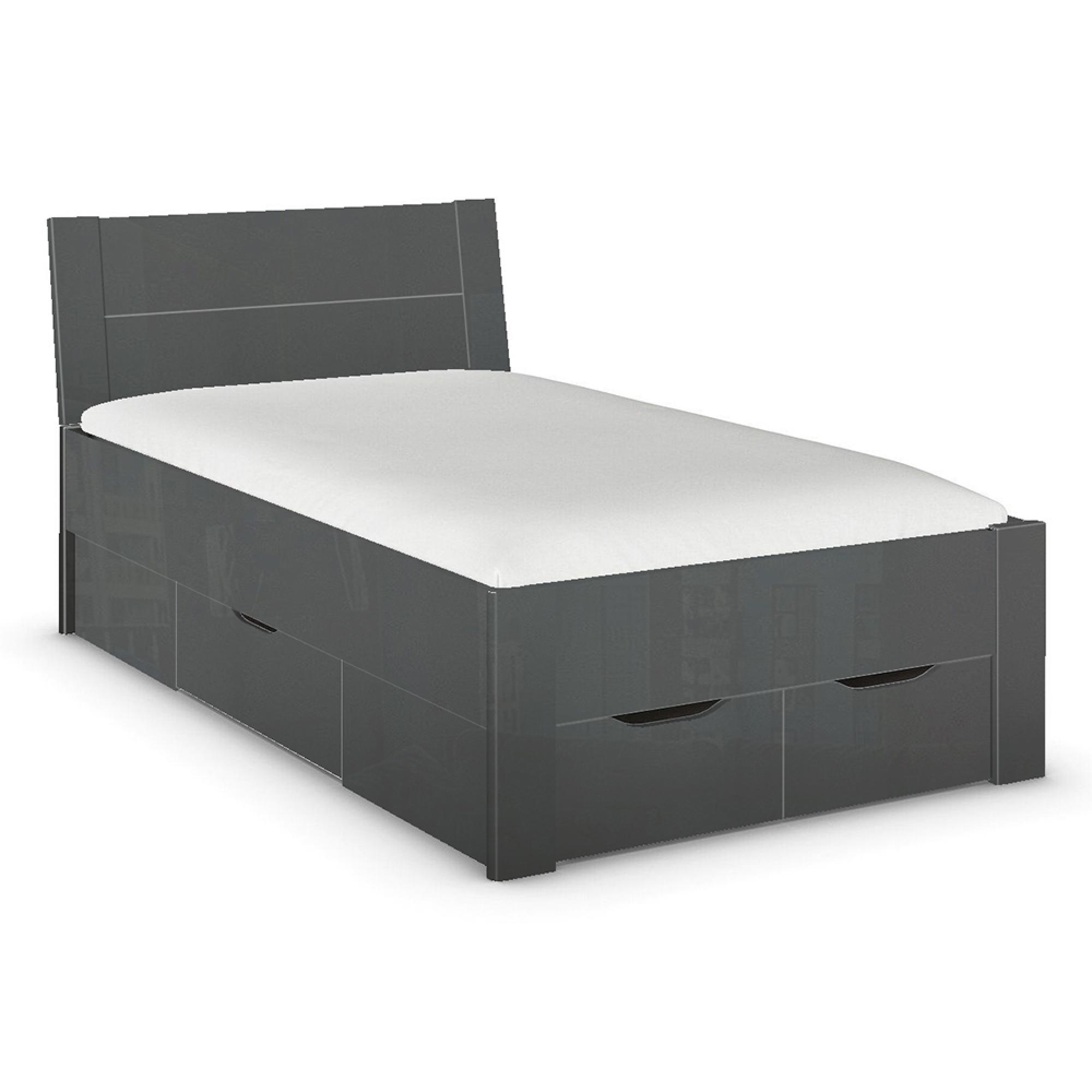 Aditio Bed - High Gloss Grey - 4ft Small Double