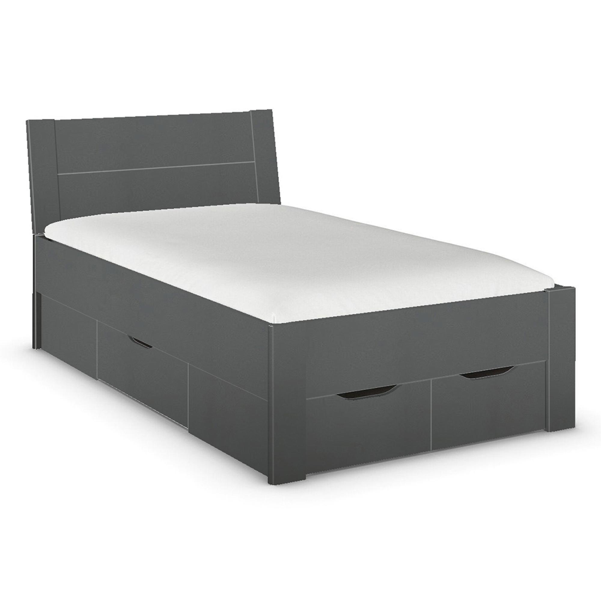 Aditio Bed - Metallic Dark Grey - 4ft Small Double