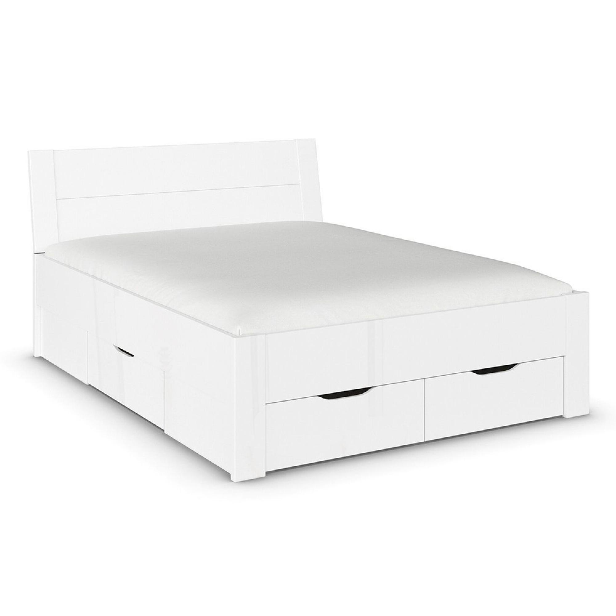 Aditio Bed - High Gloss White - 5ft King Size