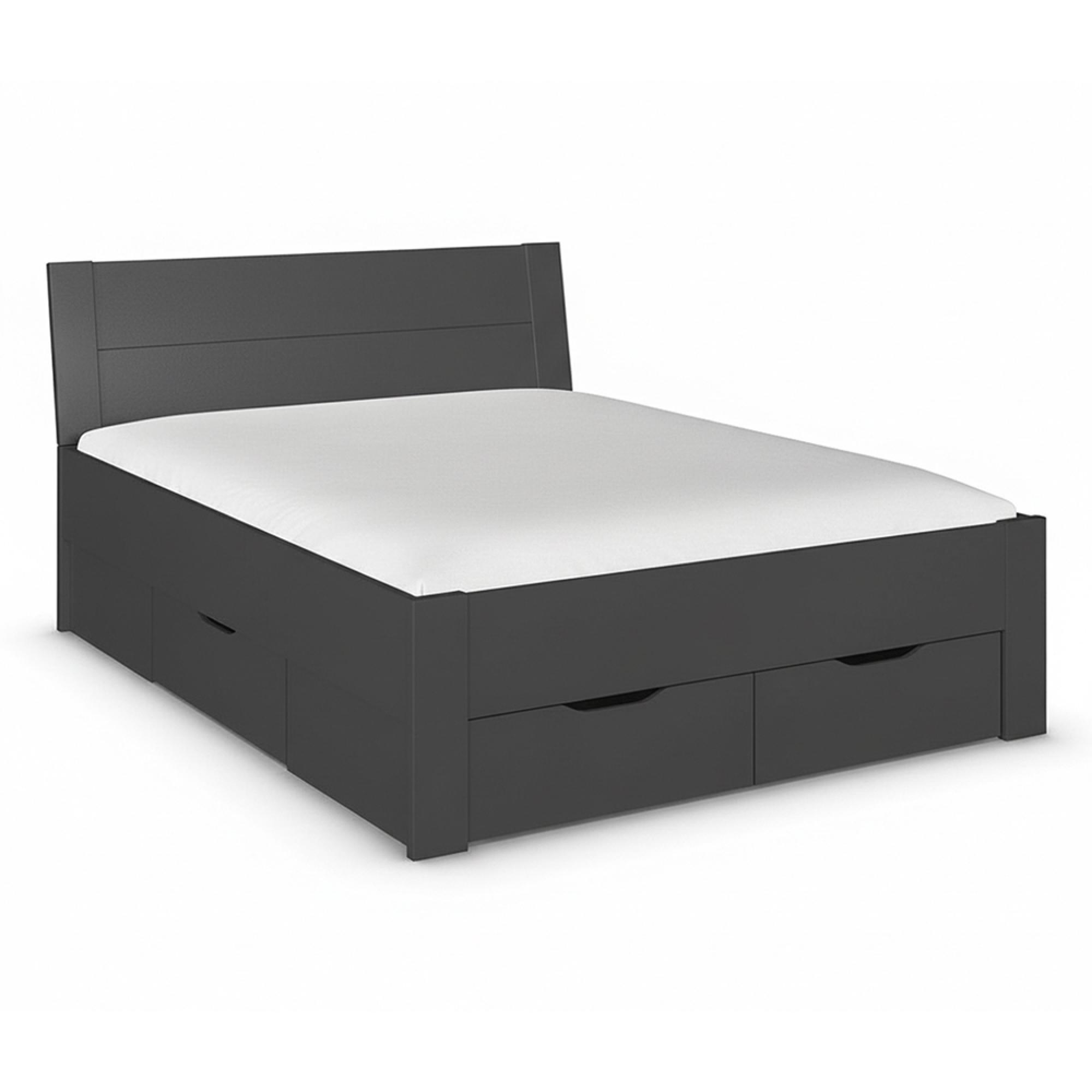 Aditio Bed - Metallic Dark Grey - 5ft King Size