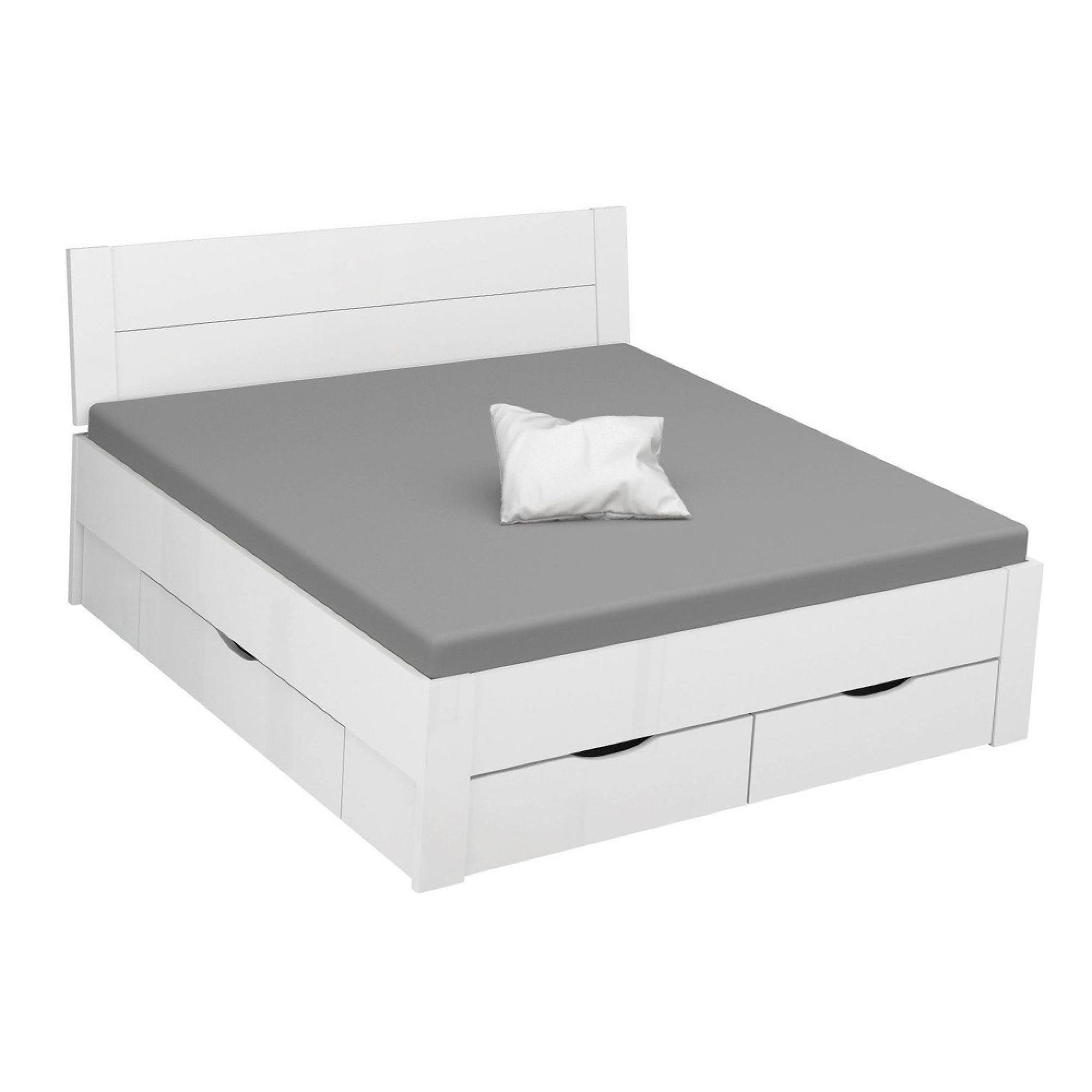 Aditio Bed - High Gloss White - 6ft Queen Size