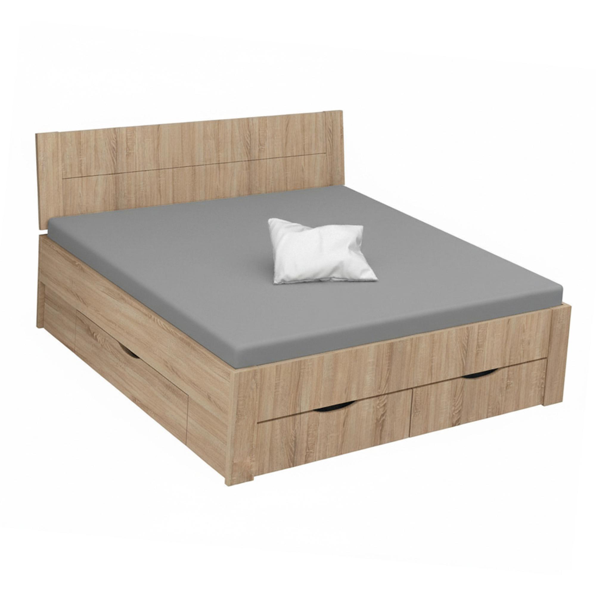 Aditio Bed - Sonoma Oak - 6ft Queen Size
