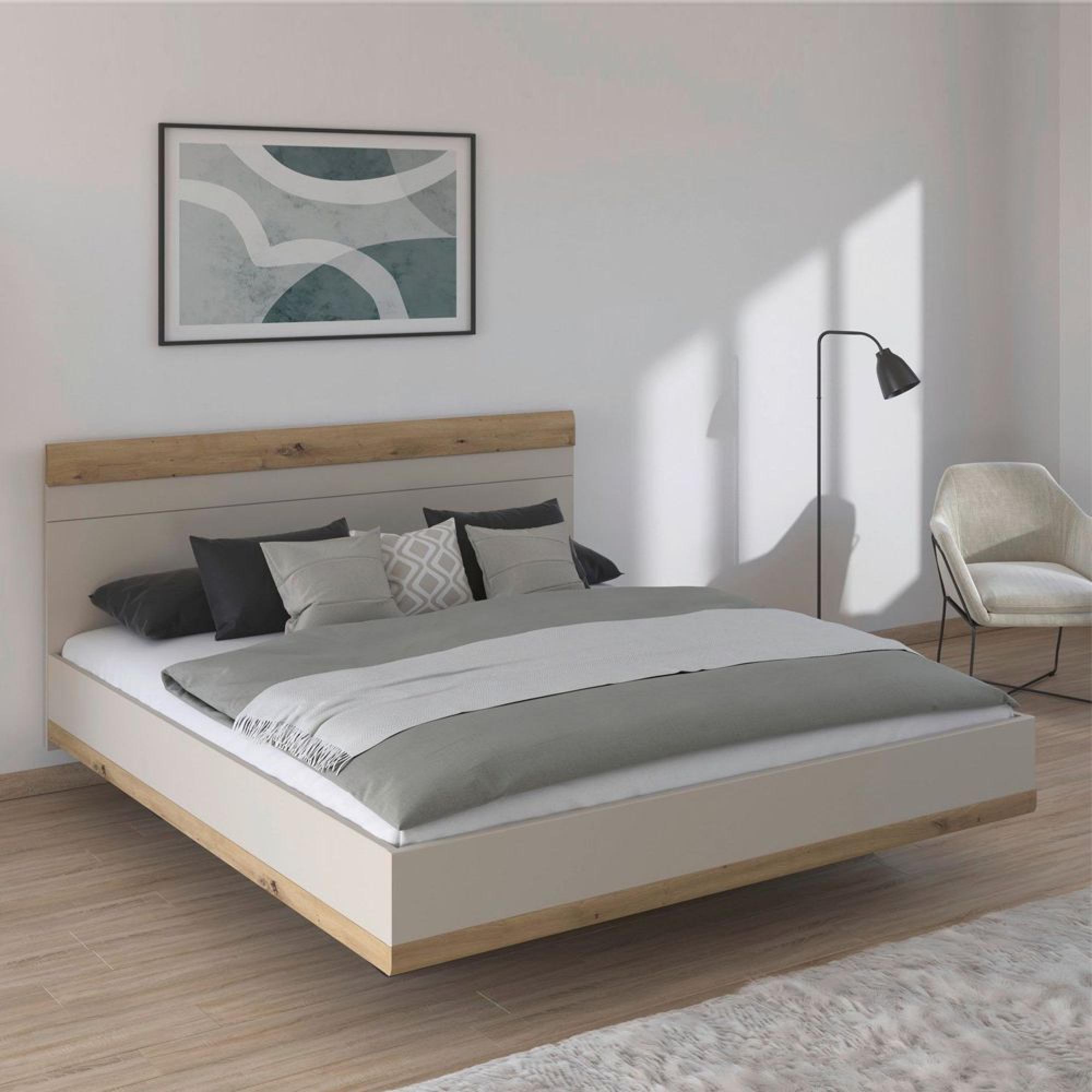 Sajo Bed - Champagne & Artisan Oak - 6ft Queen Size