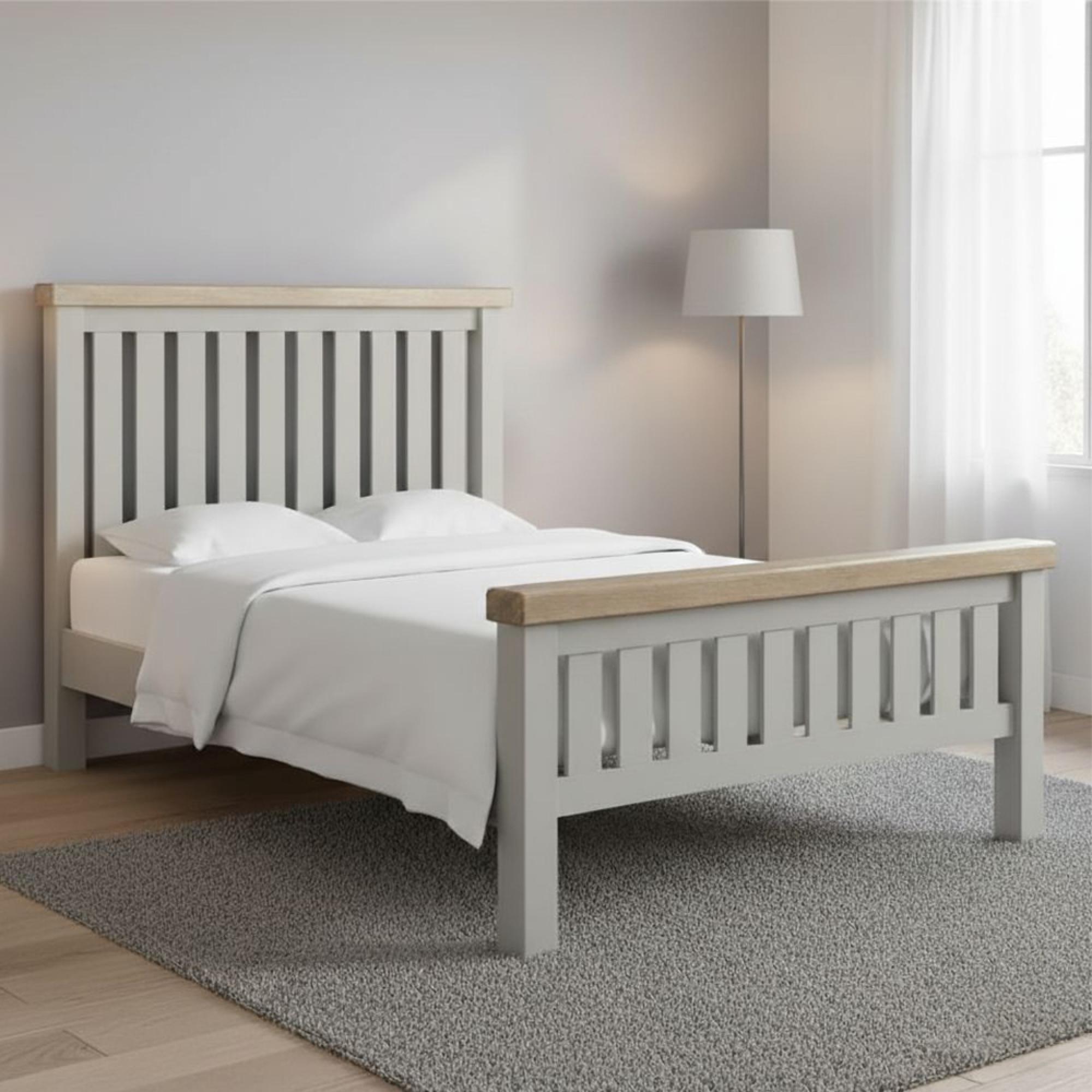 Salcombe - Slatted Bed - Grey Oak - 4ft 6in Double