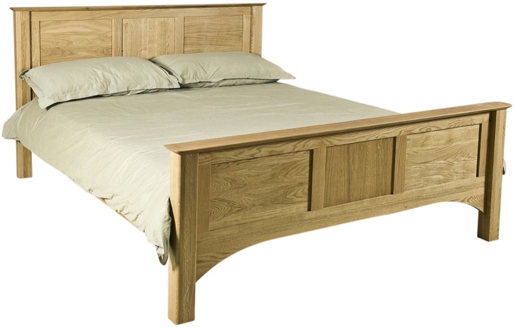 Shaker Bed - High Foot End - Oak - Sizes Available