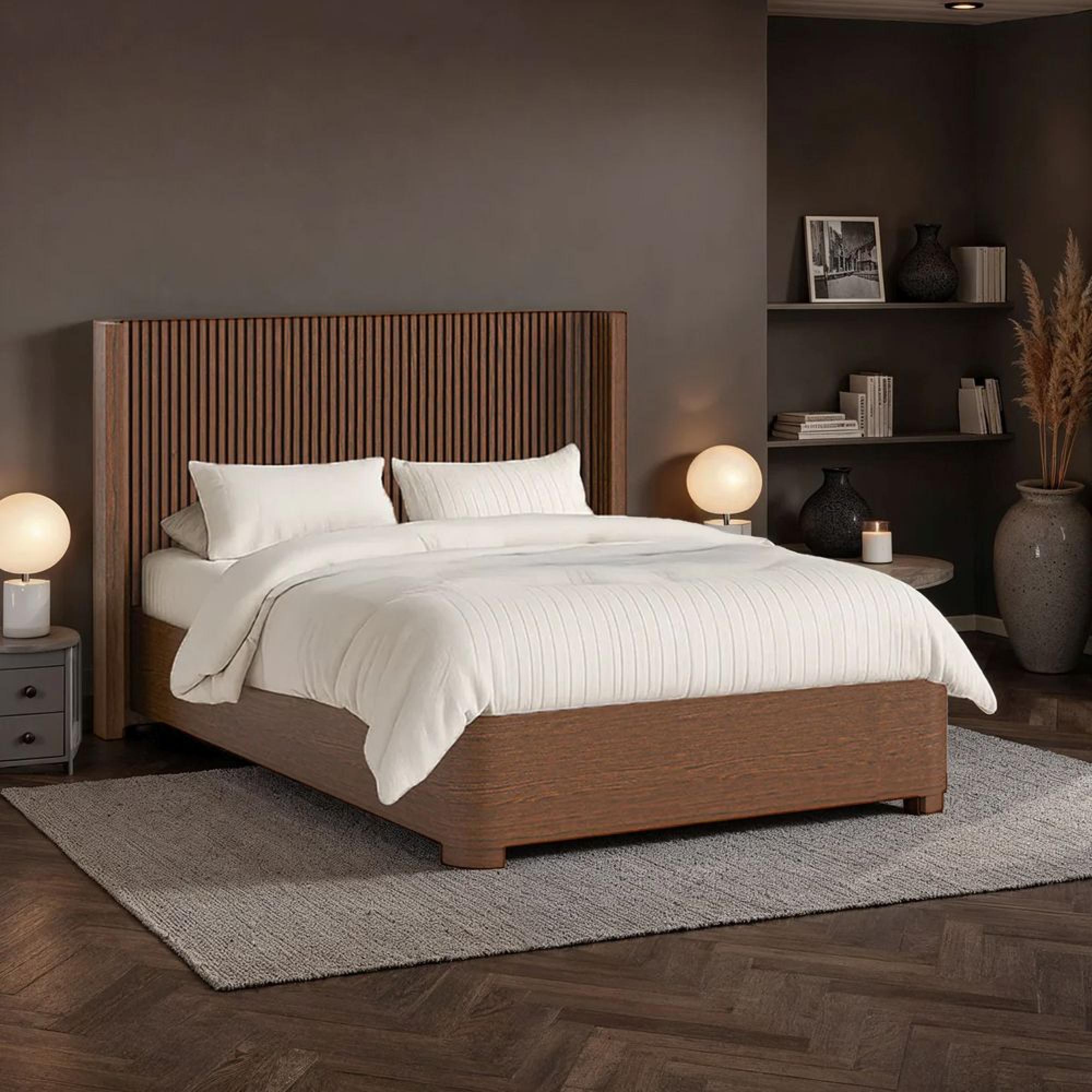 Soho Slatted Bed - 5ft King Size - Dark Oak