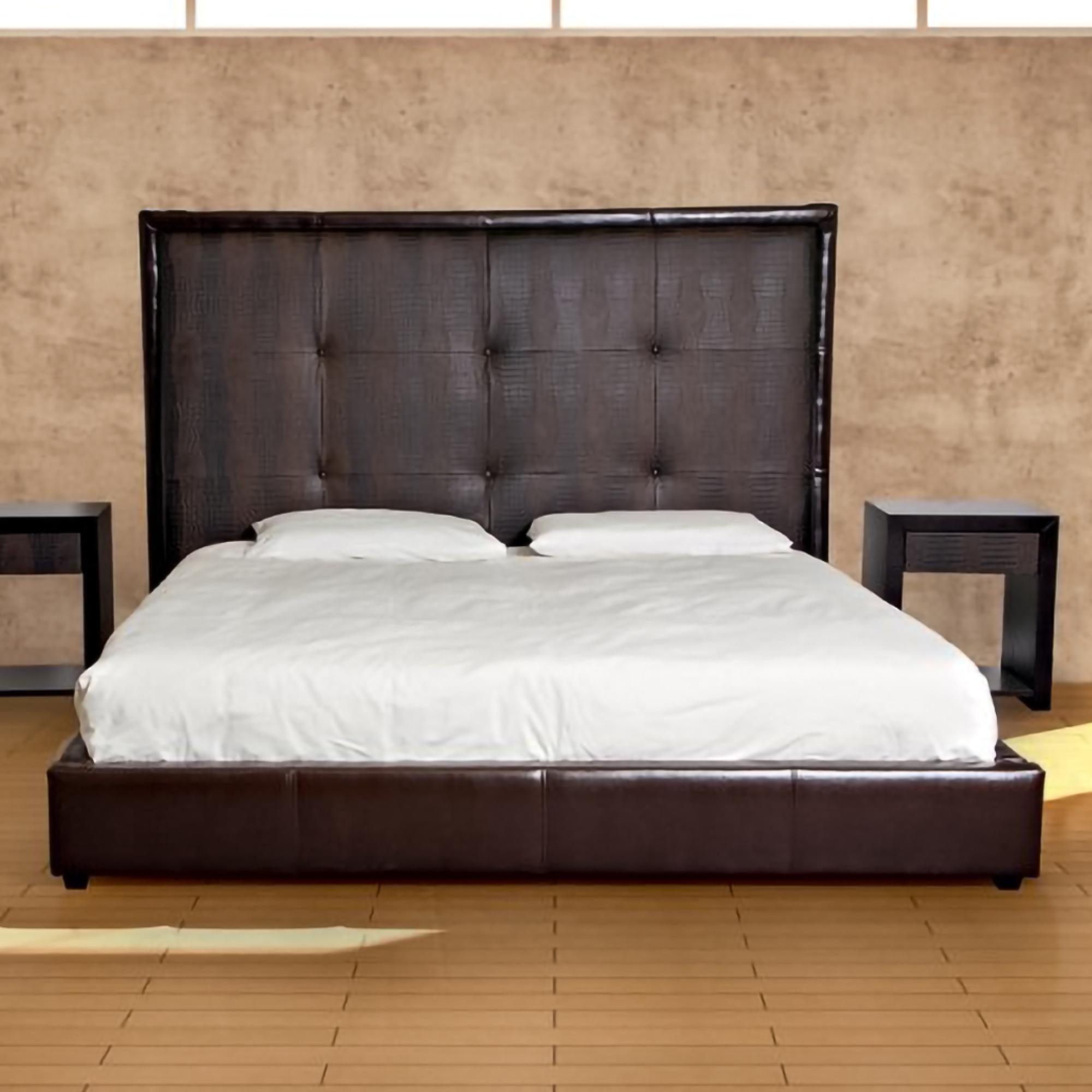 America Leather Bed - Stone International - Sizes Available