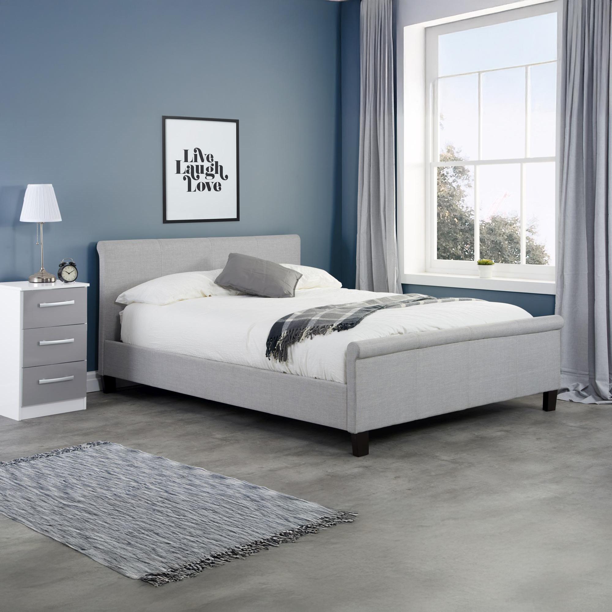 Stratus Fabric Bed - Grey - Sizes Available
