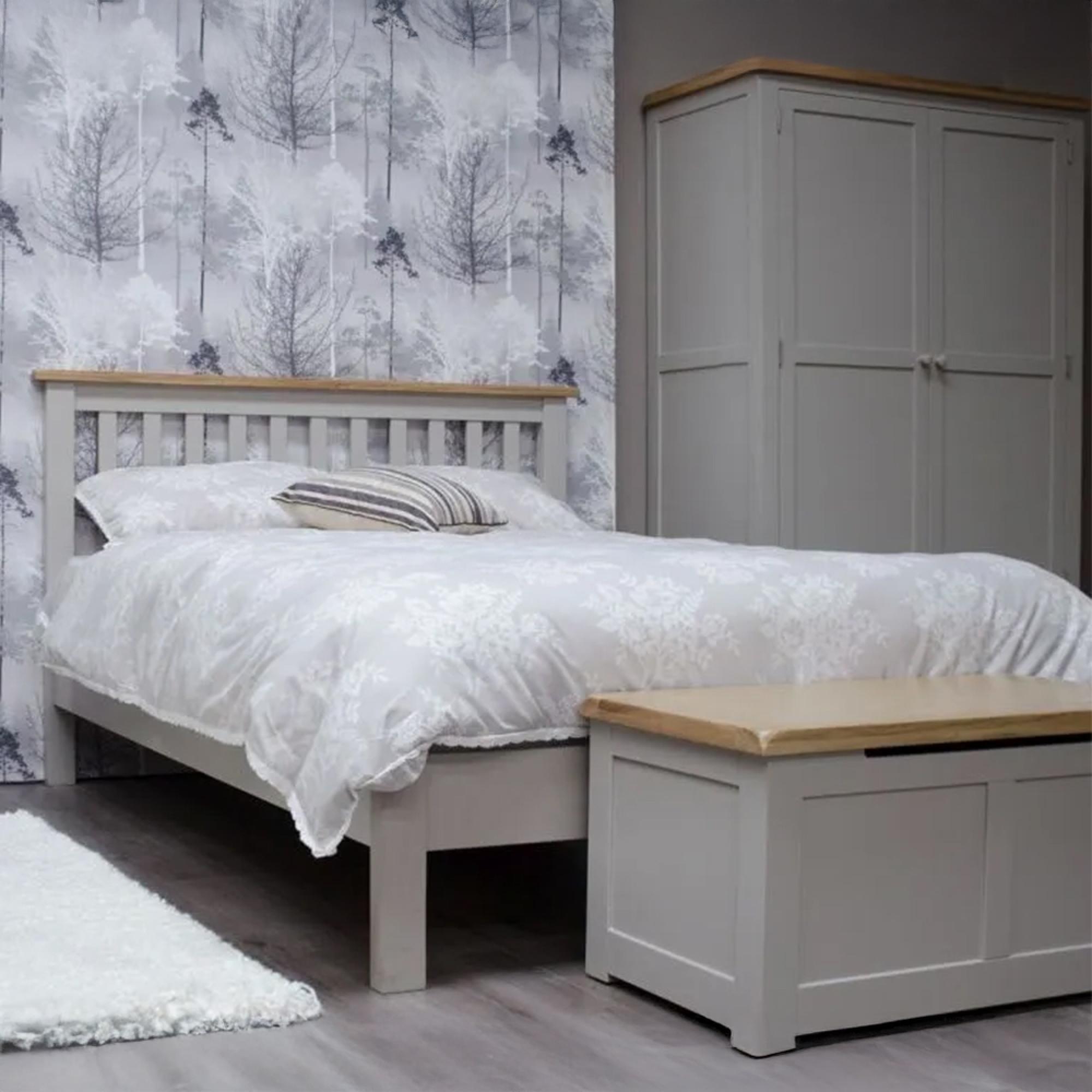 Diamond Painted Bed - Slatted - Sizes Available