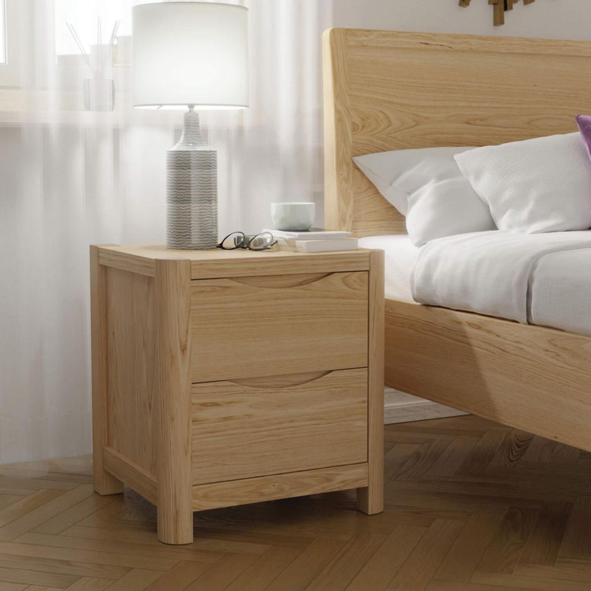 Saylor Bedside Table - 2 Drawer - Oak