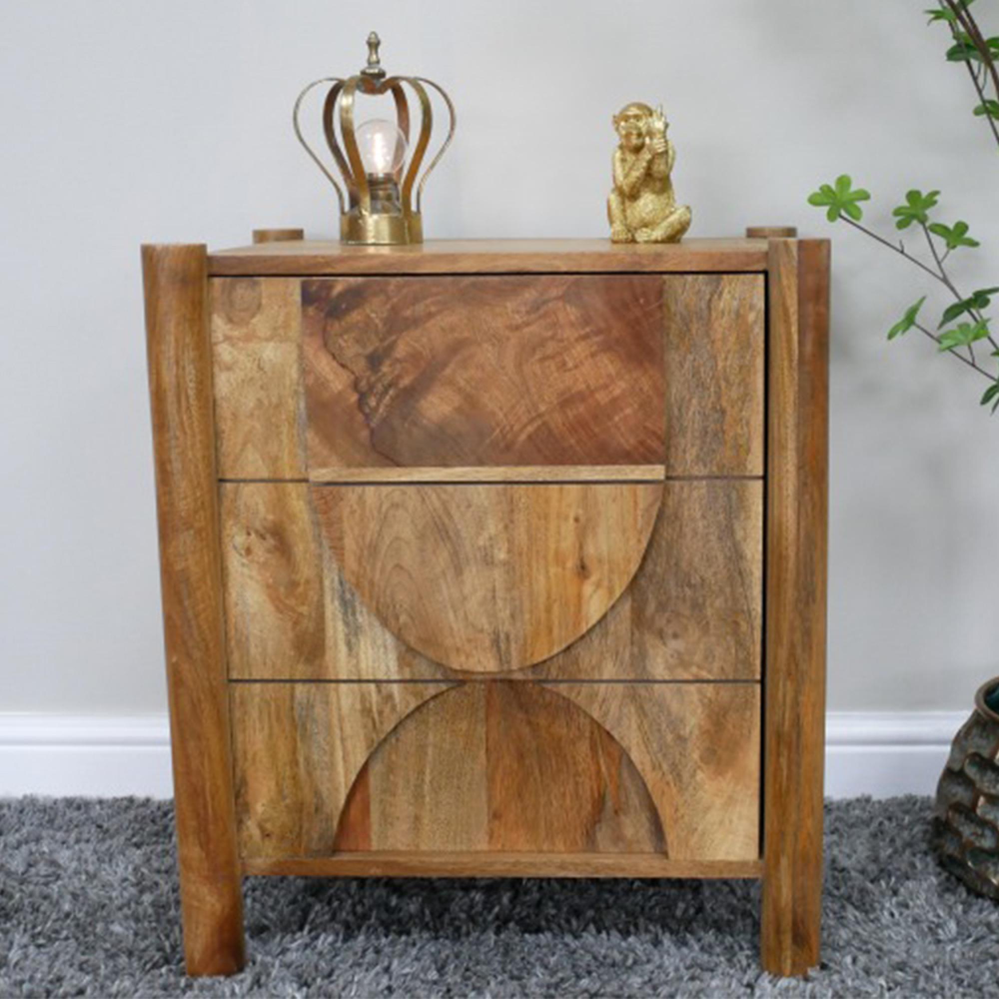 Bedside Cabinet - 1 Door - Acacia Wood