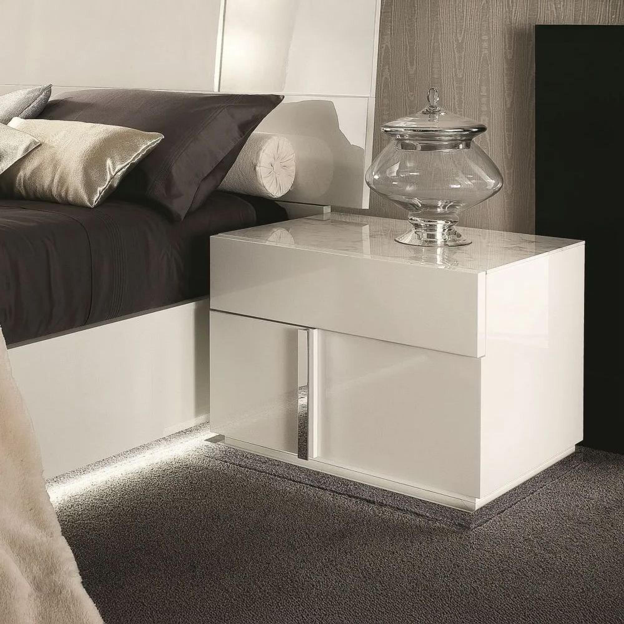 Canova Bedside Cabinet - RHF - White Gloss