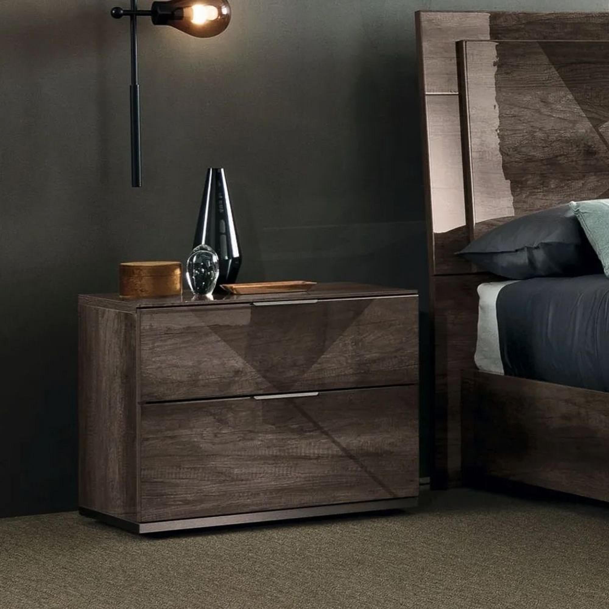 Favignana Bedside Cabinet - 2 Drawer - Rim Oak