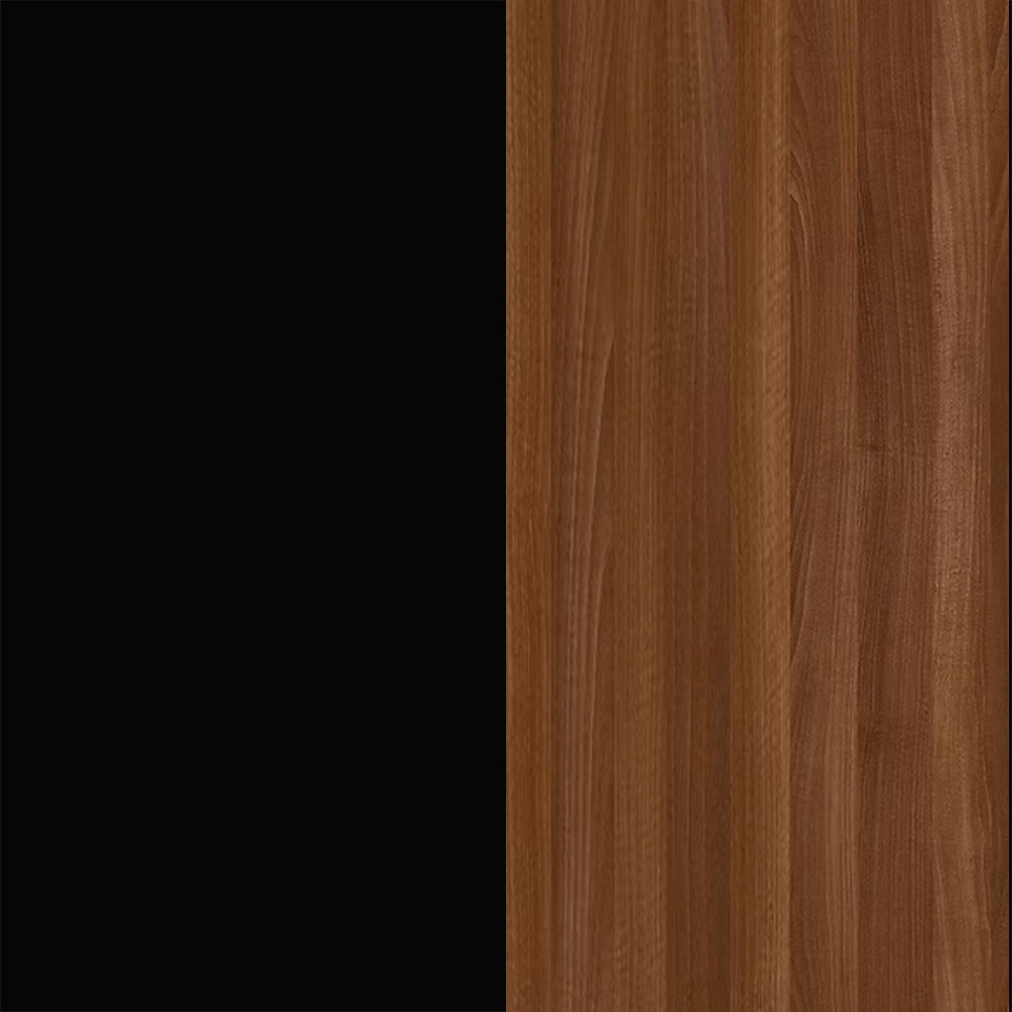 Black Gloss Front and Noche Walnut Base
