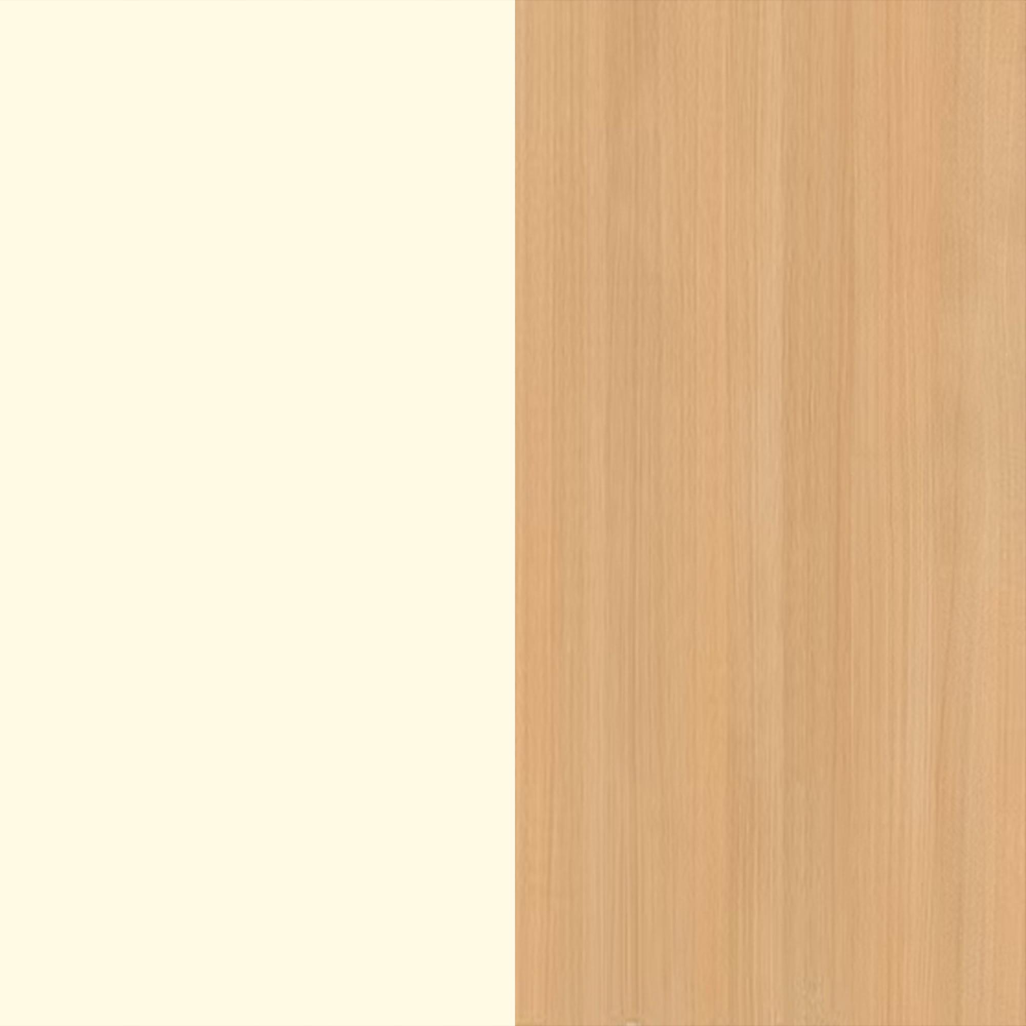 Cream Gloss Front and Light Oak Base