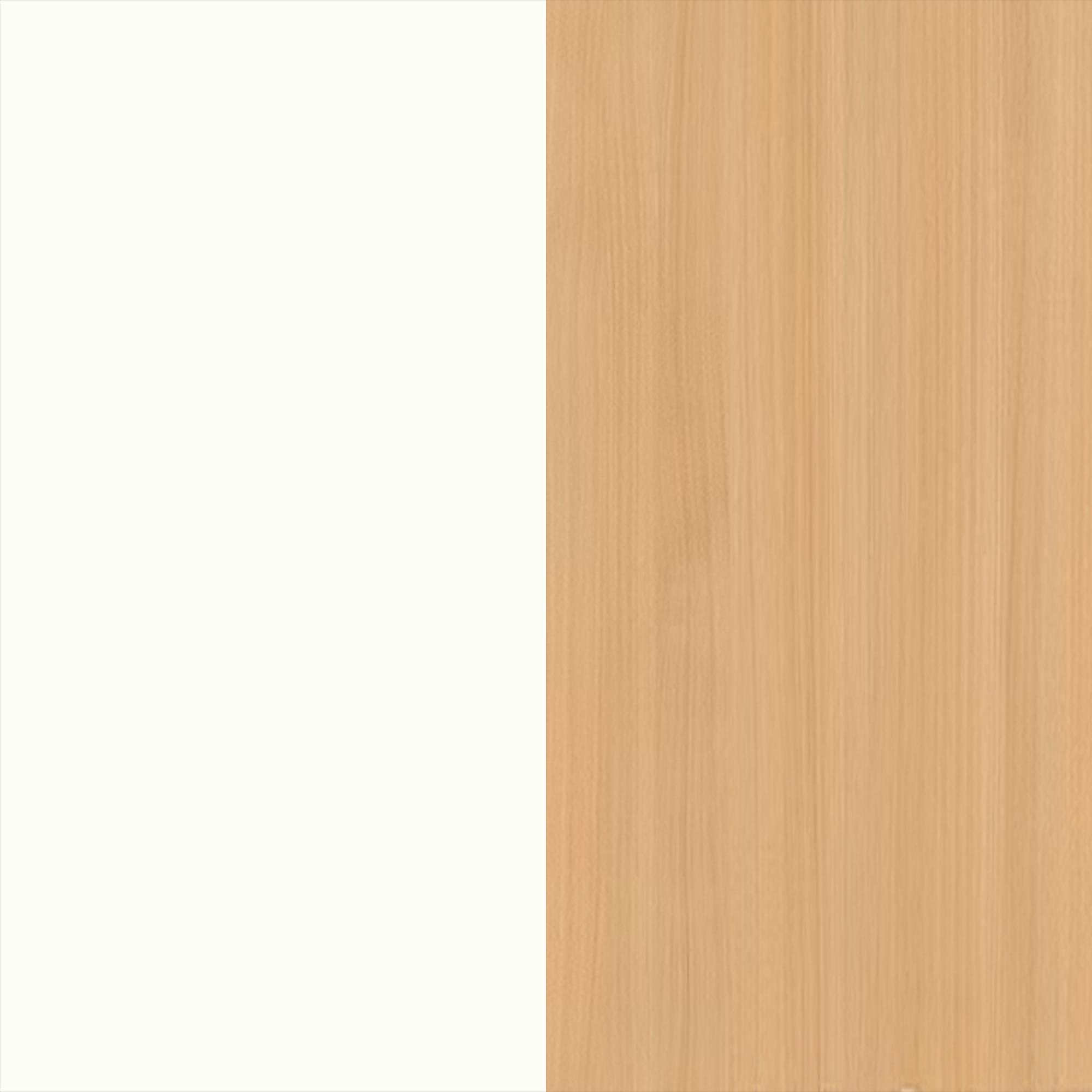 White Gloss Front and Light Oak Base