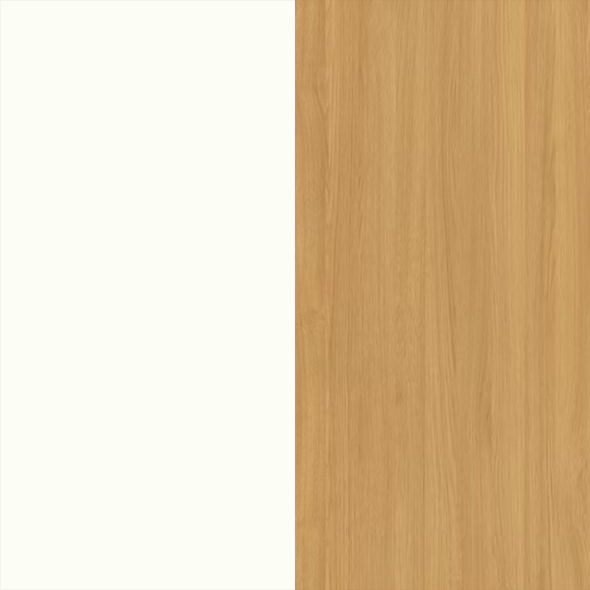 White Gloss Front and Modern Oak Base