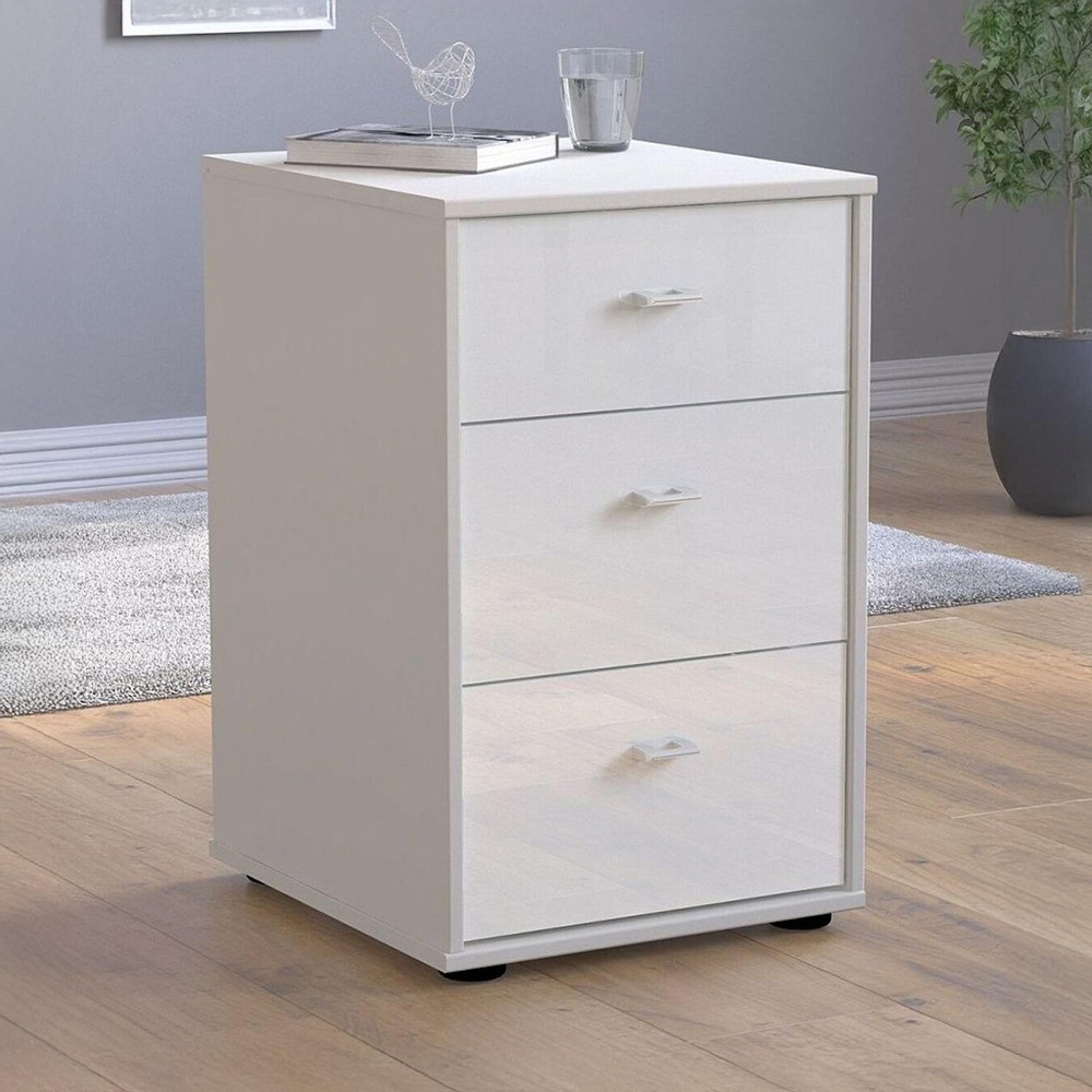 Rialto White 3 Drawer Bedside Cabinet