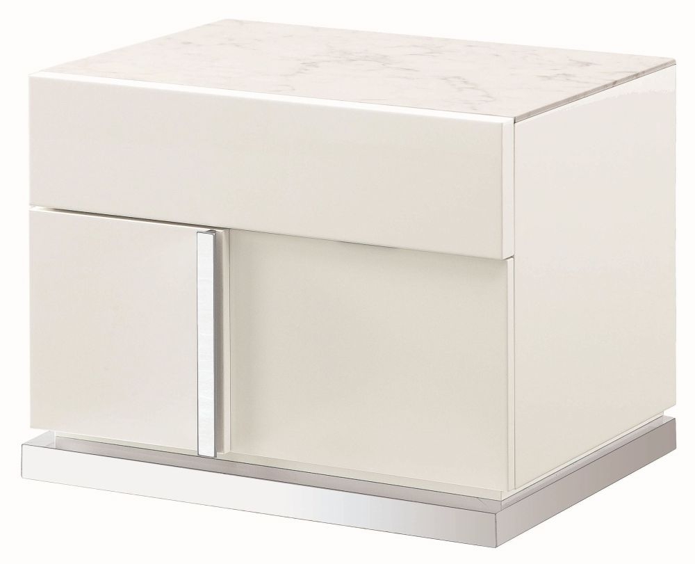 Canova Bedside Cabinet - RHF - White Gloss