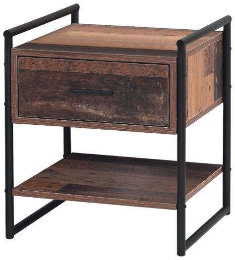 Alpena Bedside Cabinet - 1 Drawer - Rustic Oak