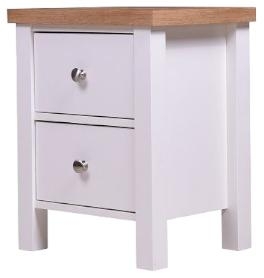 Arthur Bedside Cabinet - 2 Drawer - White