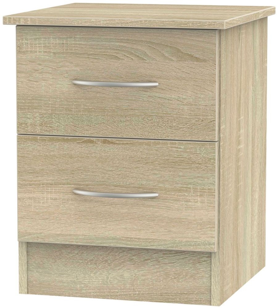 Avon Bedside Cabinet - 2 Drawer - Oak