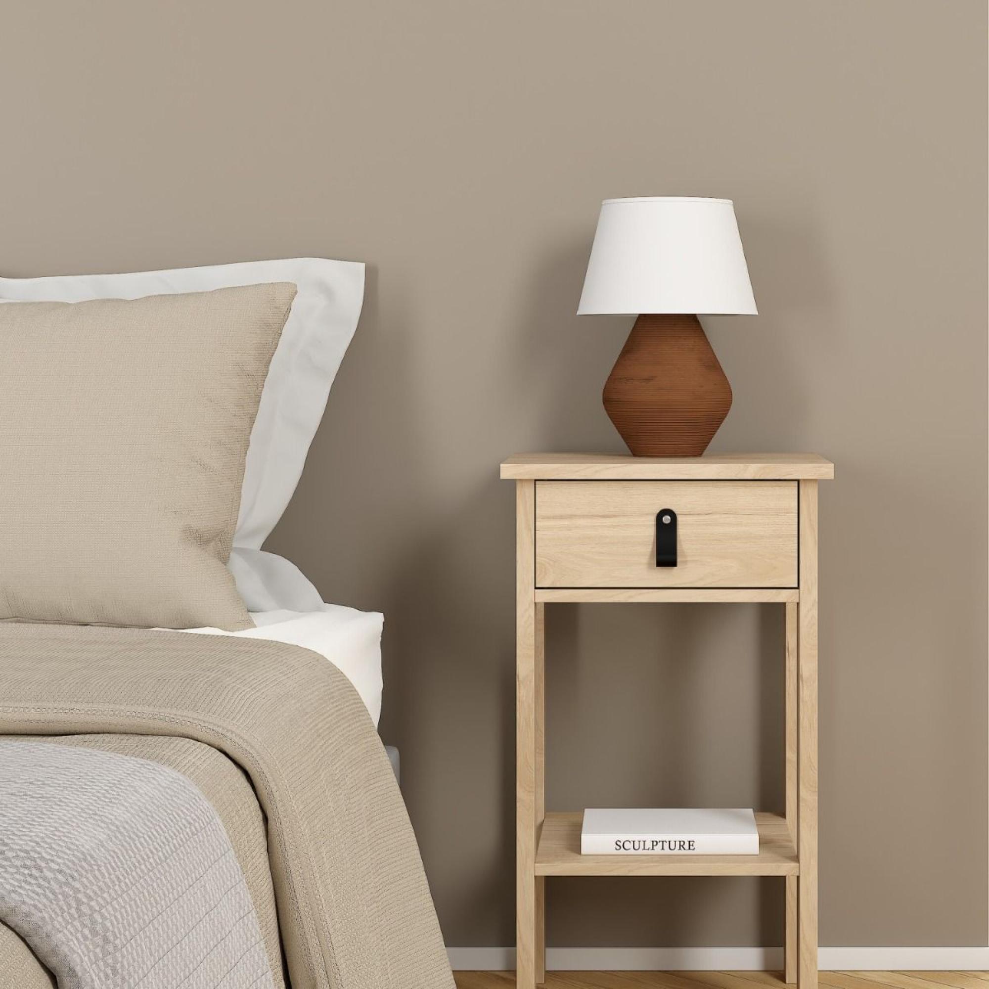 Barcelona Bedside Table - 1 Drawer - Jackson Hickory Oak