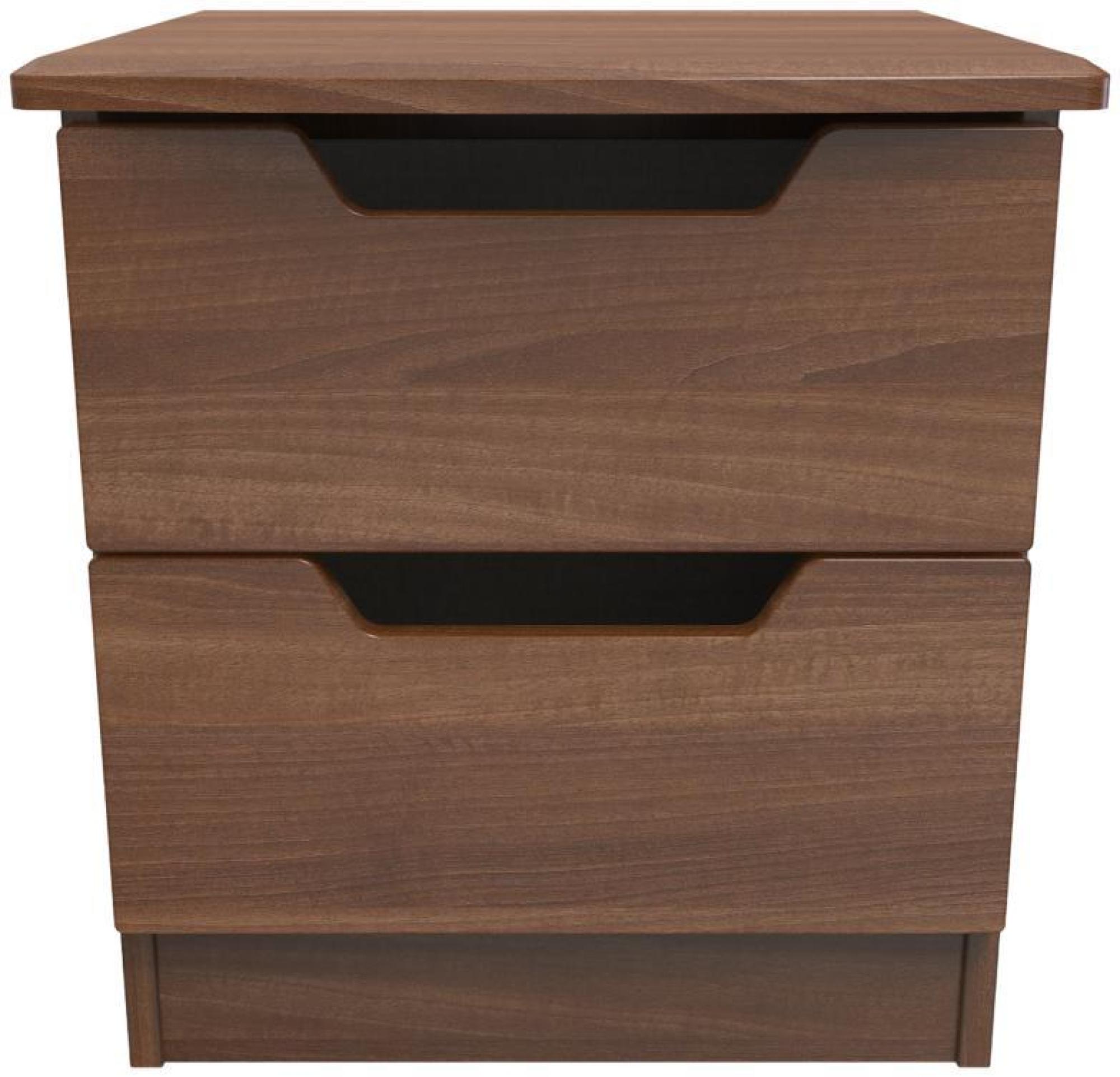 Bella Bedside Cabinet - 2 Drawer - Walnut