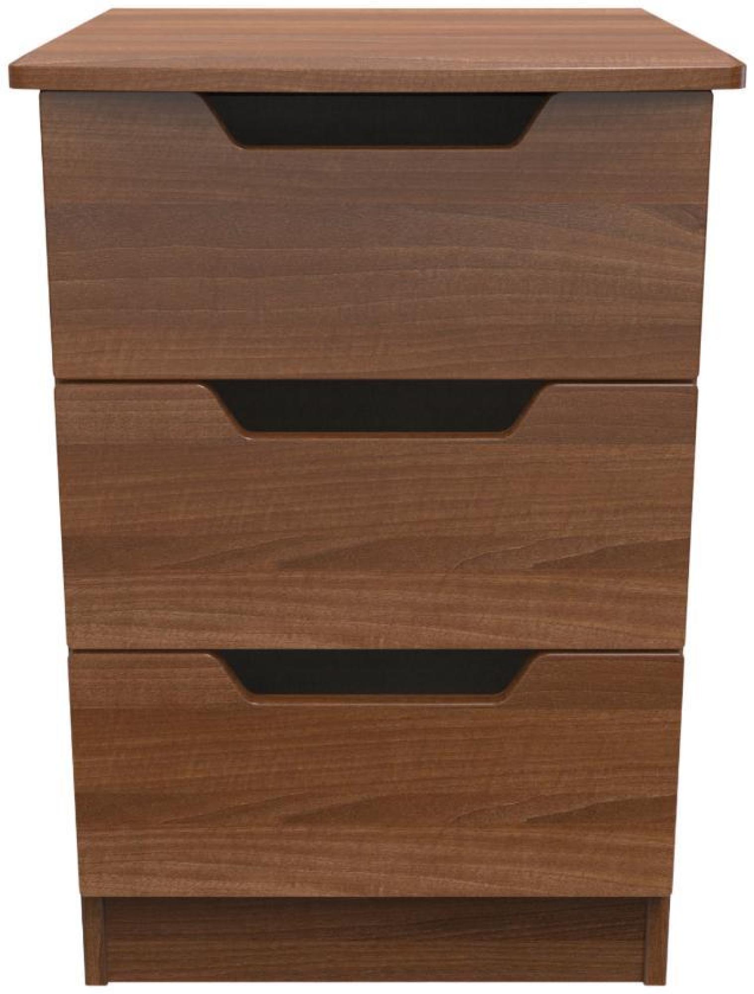 Bella Bedside Cabinet - 3 Drawer - Walnut