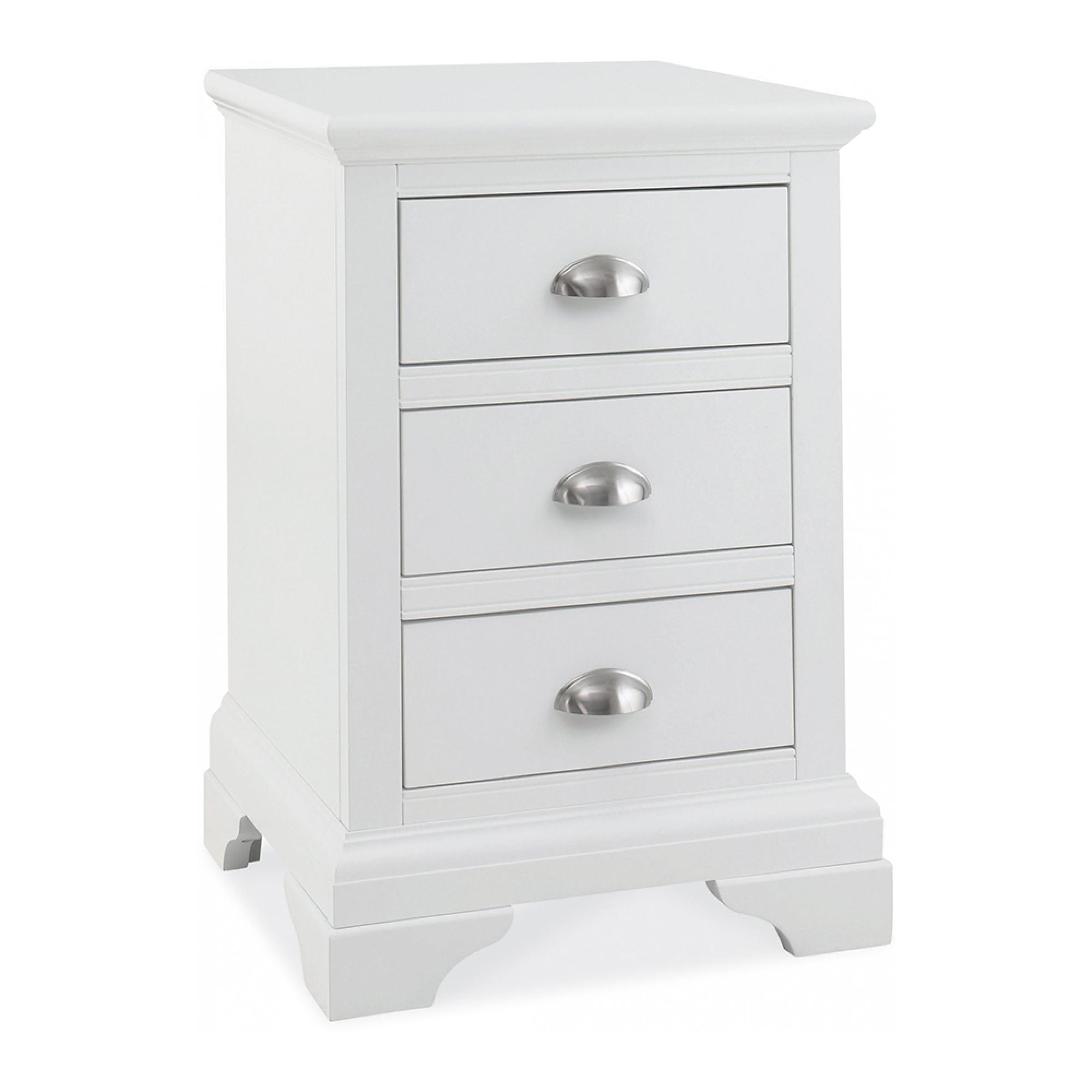 Hampstead White Bedside Cabinet - 3 Drawer