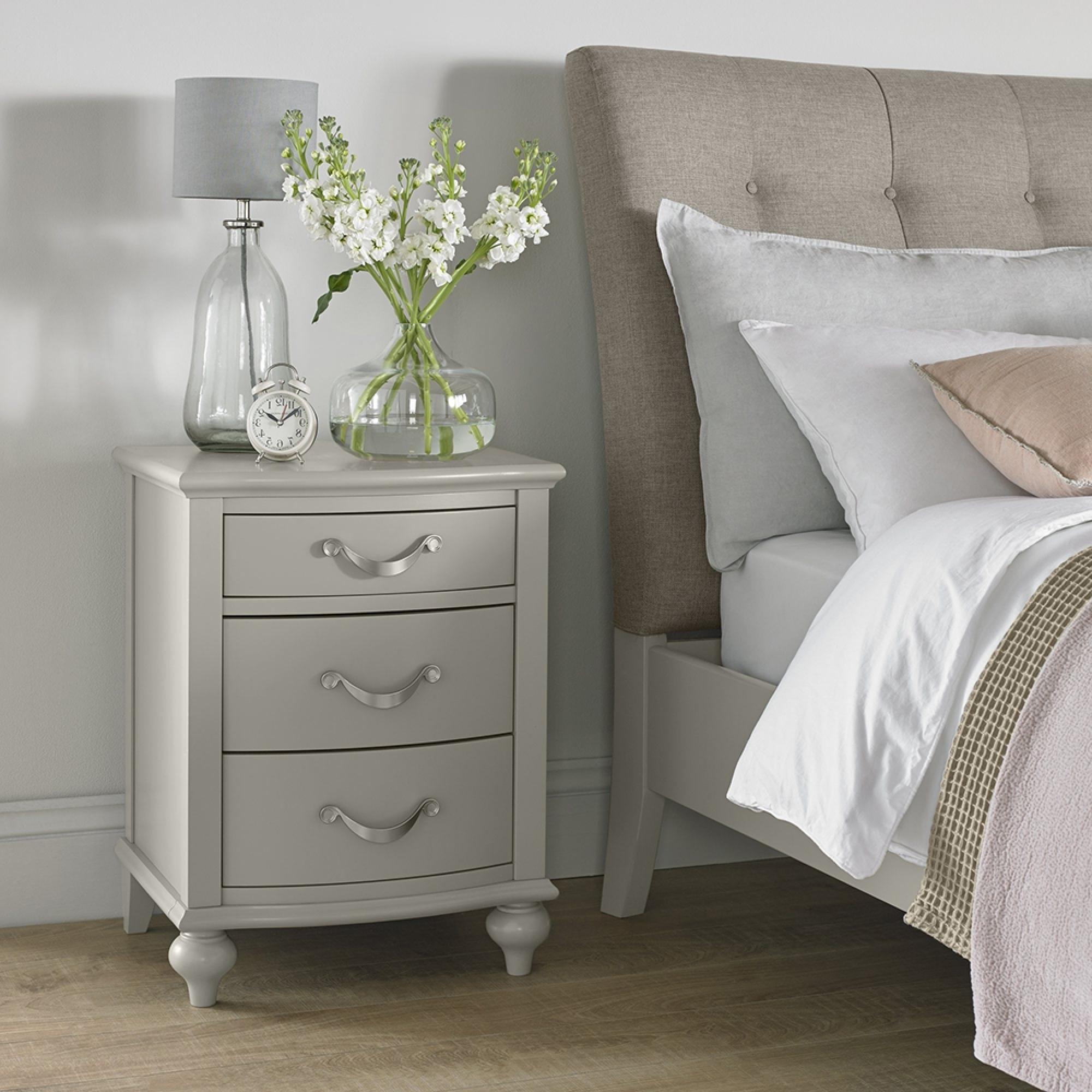 Montreux Bedside Cabinet - 3 Drawer - Urban Grey