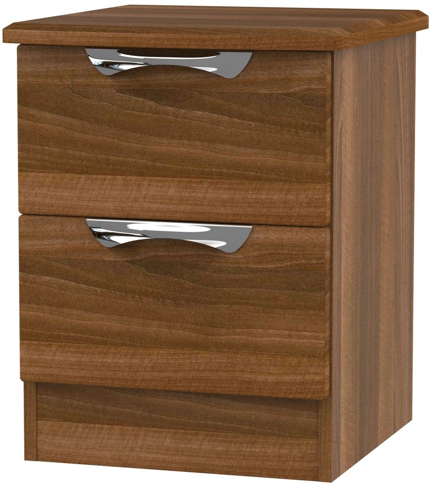 Camden Bedside Cabinet - 2 Drawer - Walnut