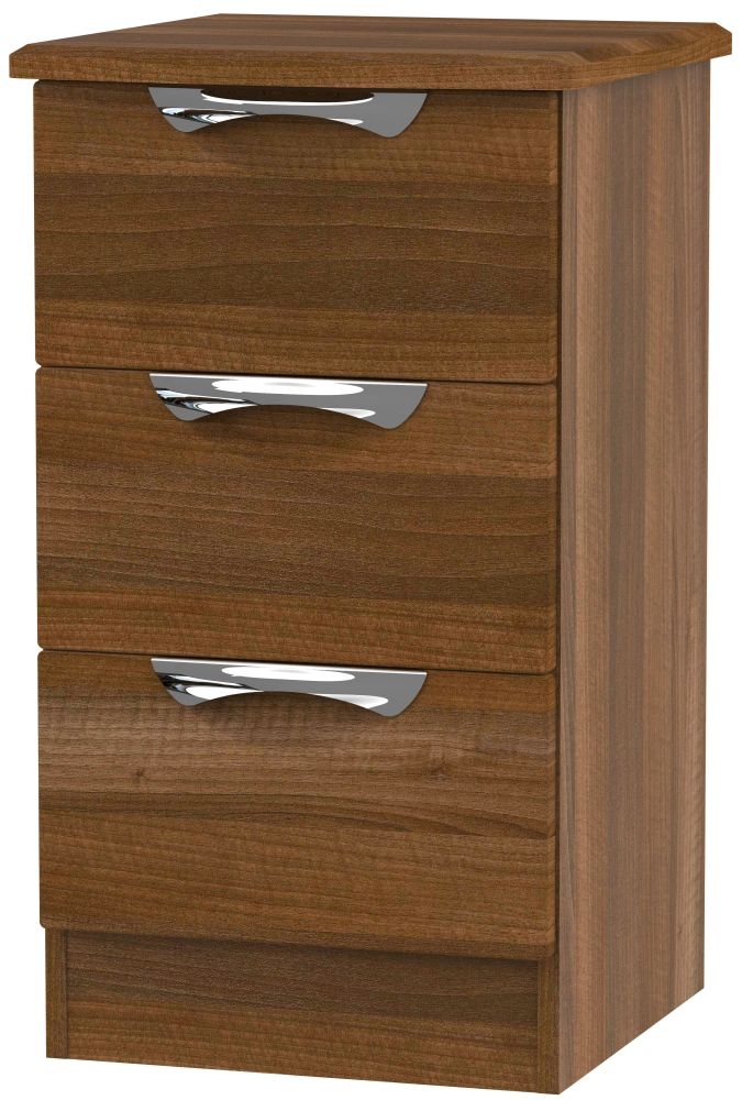 Camden Bedside Cabinet - 3 Drawer - Walnut