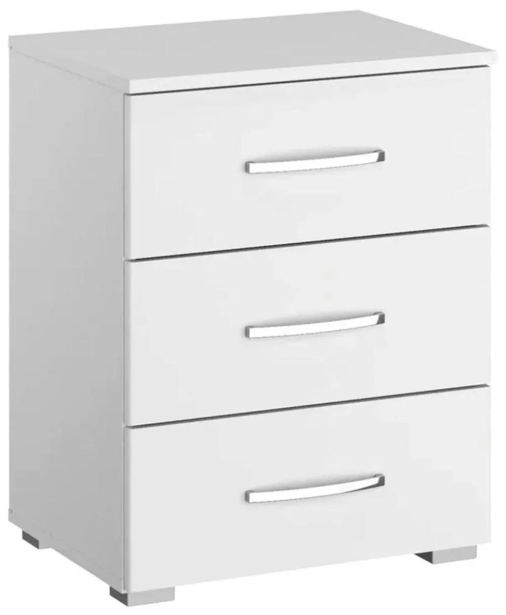 Clearance - Rauch Aditio White 3 Drawer Bedside Cabinet - FSS16003
